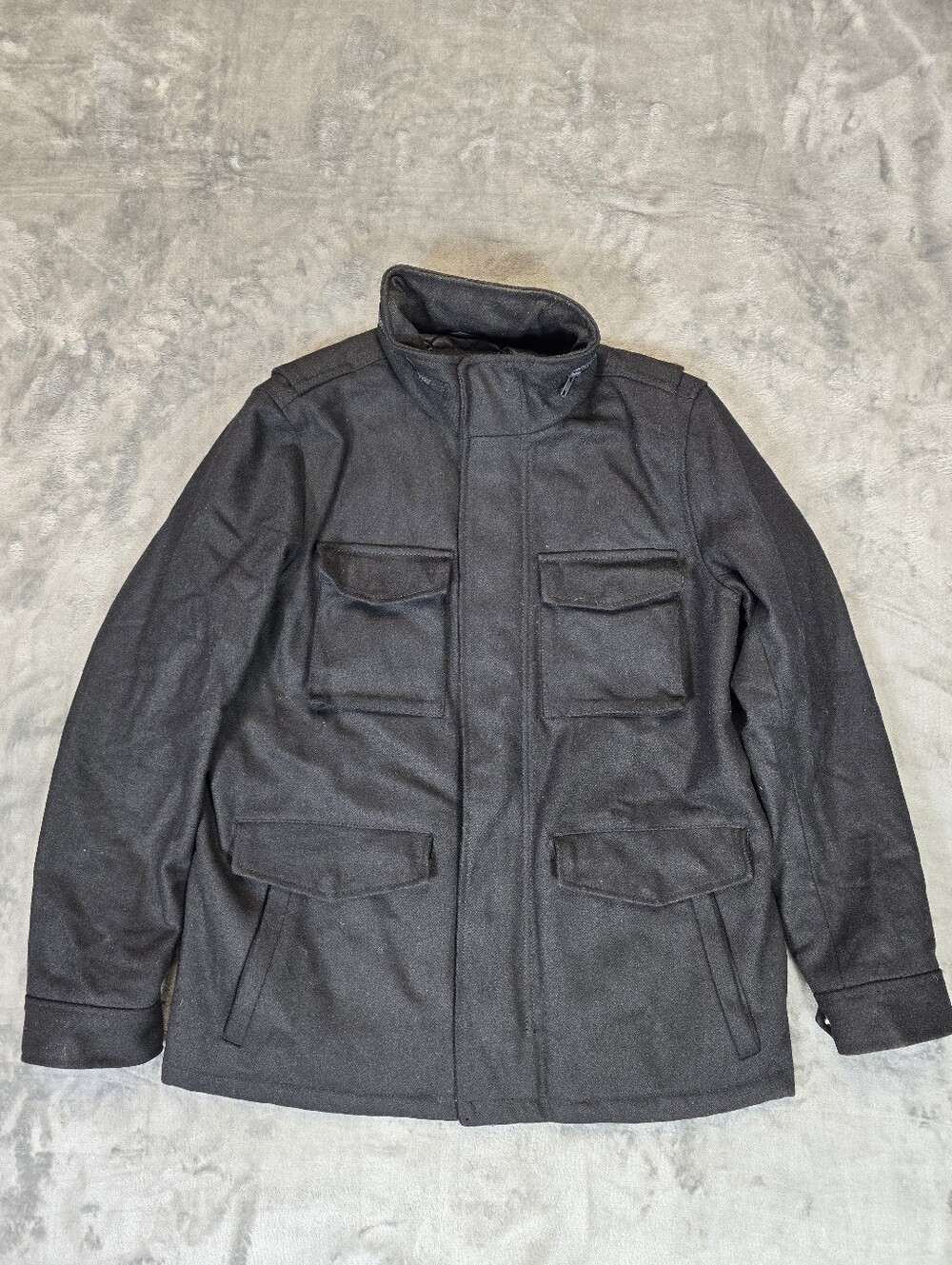 Gap M65 Wool Blend Military Field Jacket Size Large Black